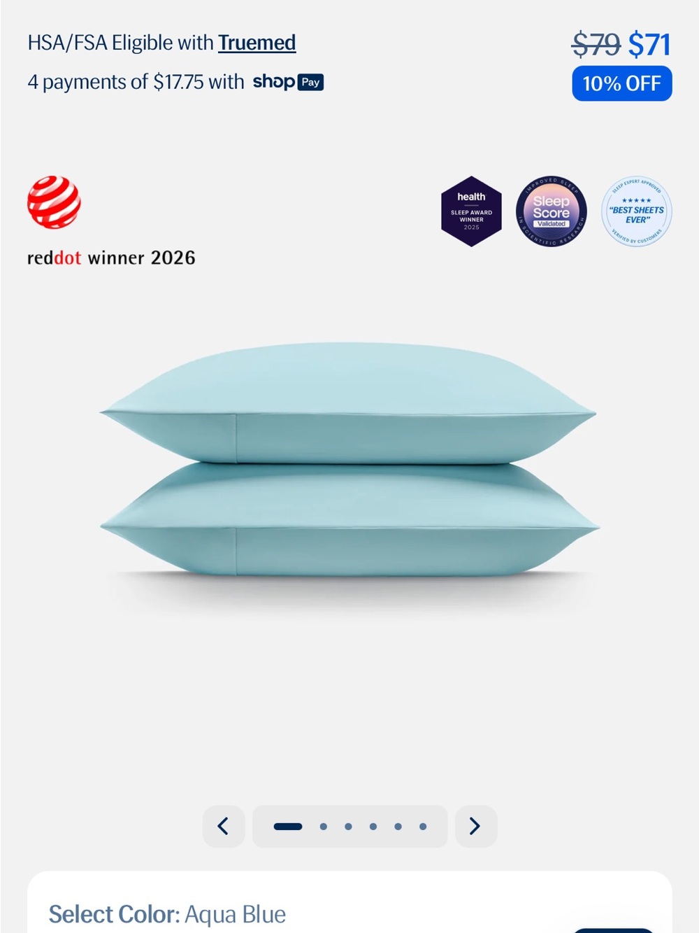 Rest Aqua Blue Pillowcase Set for Cool Comfortable Sleep